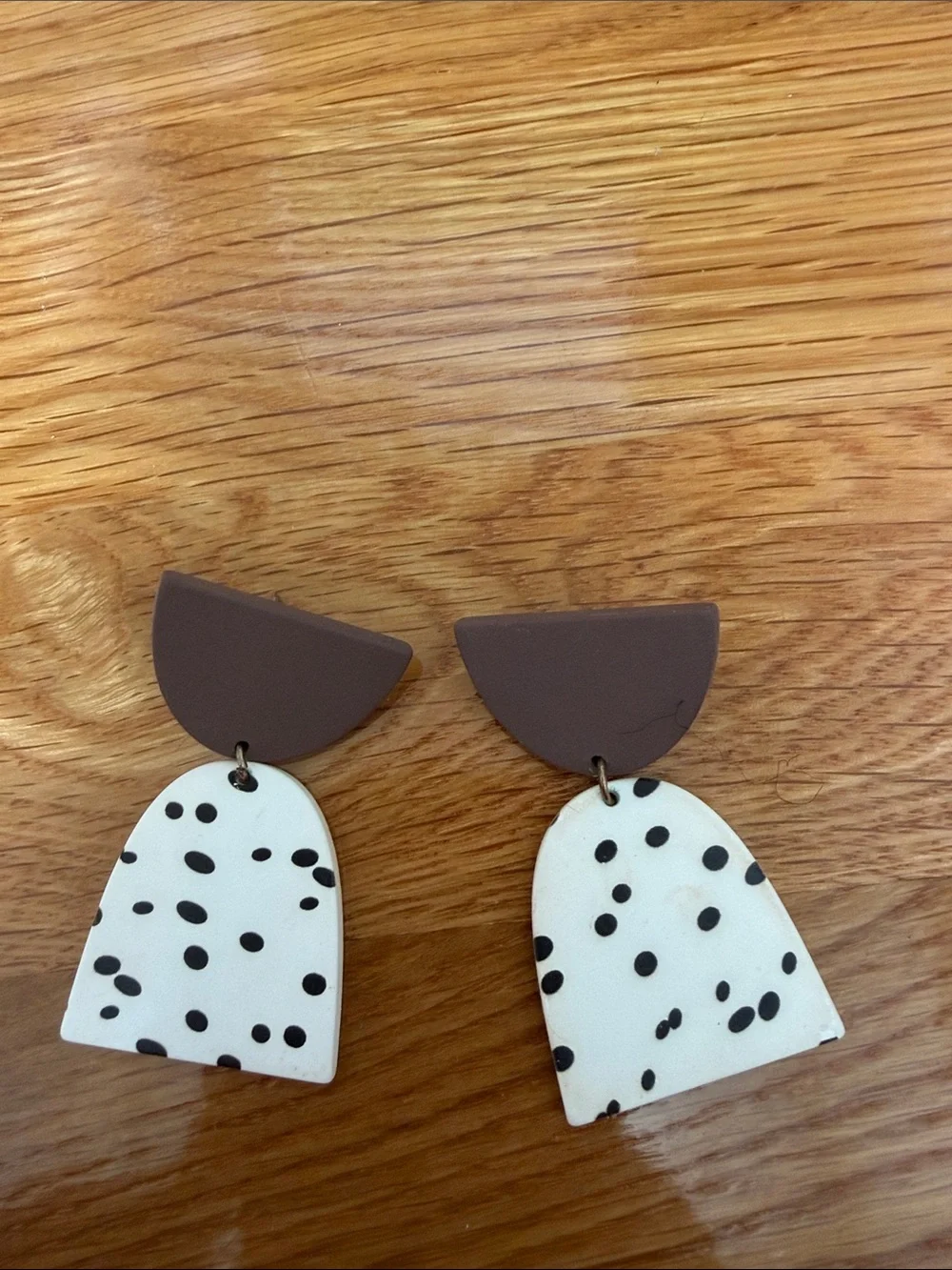 Womens& White Polka Dot Drop Earrings - Cute Dangle Accessory
